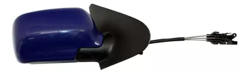 VW Polo 6N manueller mechanischer Spiegel Außenspiegel rechts mit Glas blau LD5D