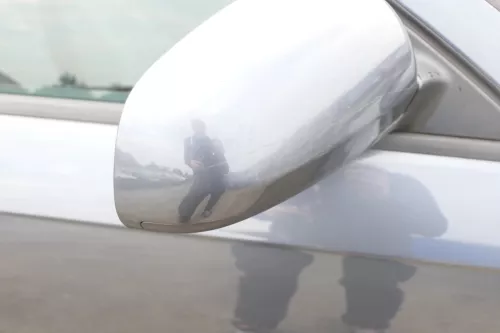 Audi A3 8P elektrischer Spiegel Außenspiegel vorne rechts grau blau LX7Z