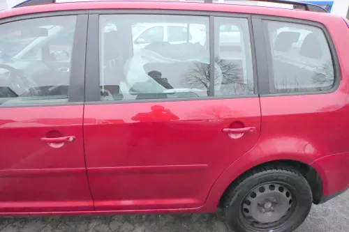 VW Touran 1T 1T3 Tür hinten links rot braun LA3W mit Scheibe (109577)
