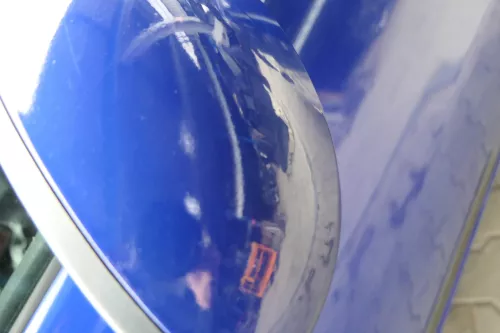 Seat Ibiza 6L manueller Spiegel Außenspiegel rechts blau LS5G (110394)