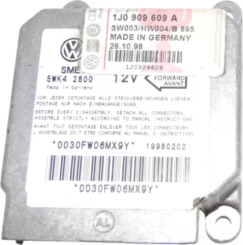VW Polo 6N Lupo Golf Arosa Steuergerät Airbag Airbagsteuergerät 1J0909609A (114262)