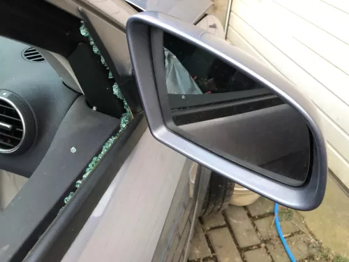 Audi A3 8P elektrischer Spiegel Außenspiegel vorne rechts grau blau silber LY7H (114727)