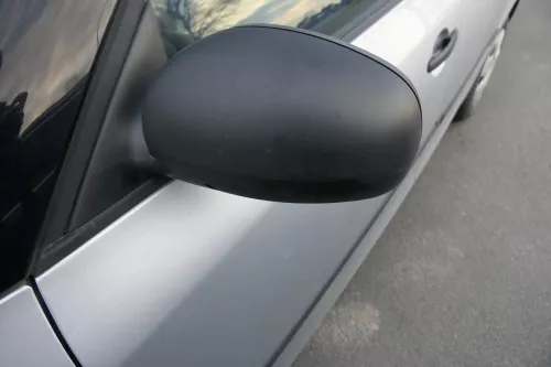 Skoda Fabia 5J mechanisch Spiegel Außenspiegel links mit Glas schwarz matt