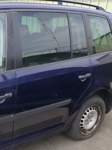 VW Touran 1T 1T3 Tür hinten links blau LB5N mit Scheibe, komplett