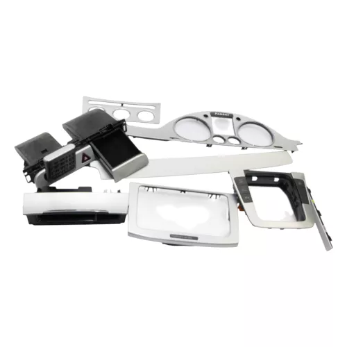 VW Passat 3C Mittelkonsole Verkleidung um Navi Klappe Abdeckung Dekor silber Pas