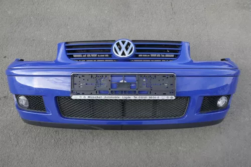 VW Polo 6N2 Stoßstange vorne Frontstoßstange Stoßfänger blau LA5C mit Grill (120643)