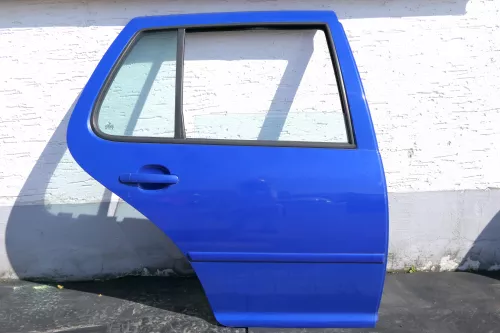 VW Golf 4 Limousine Tür komplett Scheibe hinten rechts blau LW5Z (KEINkombi) (123502)