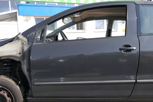 VW Fox 5Z Tür vorne links Fahrertür grau LI7F - Delle! (125200)
