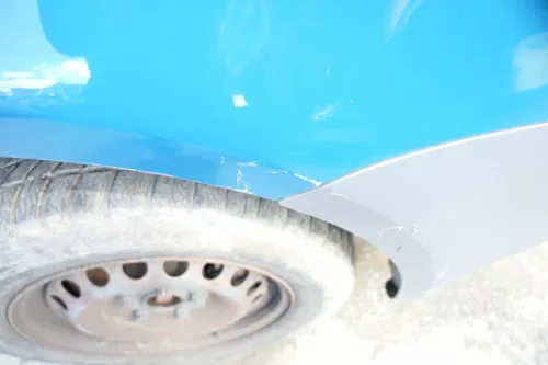 Caddy 2K Kotflügel vorne rechts blau blau grün LN6F 2K0821022 bis AnfangBj.2011 (127587)