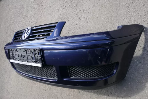 VW Polo 6N2 Stoßstange vorne Frontstoßstange Stoßfänger blau LB5N und Grill (130808)