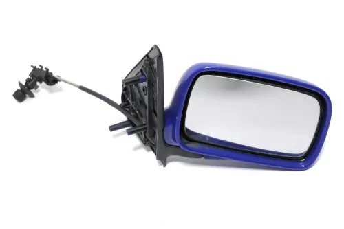 VW Polo 6N manueller manuell Spiegel Außenspiegel rechts blau & Glas