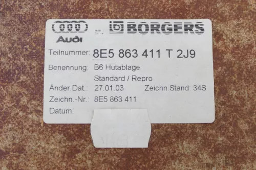AUdi A4 8E B6 B7 Limousine Laderaumabdeckung Hutablage Kofferraum dunkel (144978)