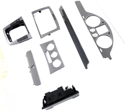VW Passat 3C Mittelkonsole Verkleidung Klappe Abdeckung Dekor dunkel grau (145873)