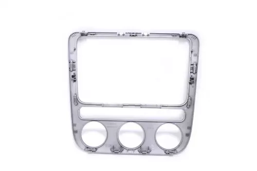VW Eos 1F Mittelkonsole Verkleidung um Radio Klappe Abdeckung Dekor silber chrom (148248)
