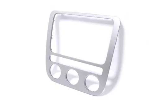 VW Eos 1F Mittelkonsole Verkleidung um Radio Klappe Abdeckung Dekor silber chrom (148248)