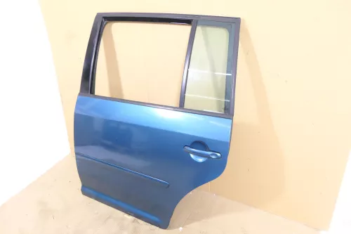 VW Touran 1T 1T3 Tür hinten links blau grün LC5Q mit Scheibe (149139)