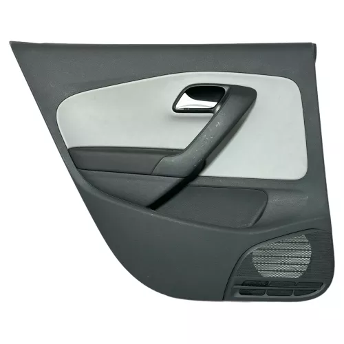 1x VW Polo 6R Türverkleidung Tür 4/5-Türer grau schwarz Kunstleder hinten links (149180)