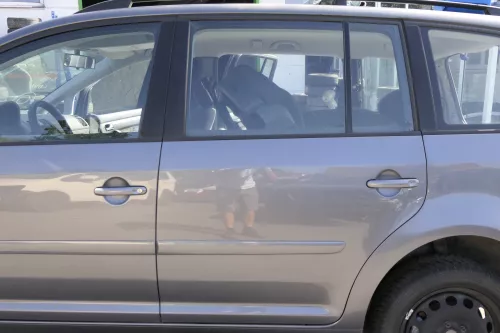 VW Touran 1T 1T3 Tür hinten links grau LD7X inkl. Scheibe Platinumgrey (150251)