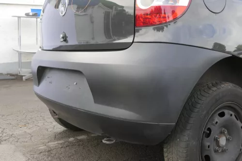 VW Fox 5Z Stoßstange hinten Stoßfänger schwarz matt (150385)