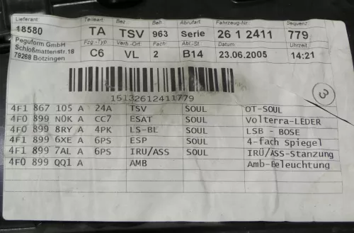 4x Audi A6 4F Türverkleidung Verkleidung Tür vorne hinten Leder S-line (150777)