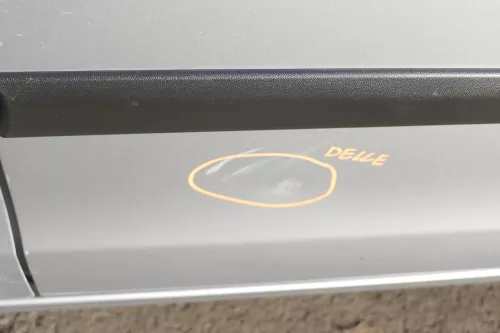 VW Polo 9N 9N3 Tür hinten links 4/5-Türer grau silber LA7W - Delle (151891)