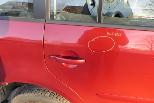 VW Touran 1T 1T3 Tür hinten rechts rot braun LA3W red sp mit Scheibe  (152452)