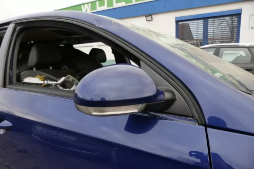 VW Passat 3C elektrischer Spiegel Außenspiegel rechts blau LC5E anklappbar Umfel