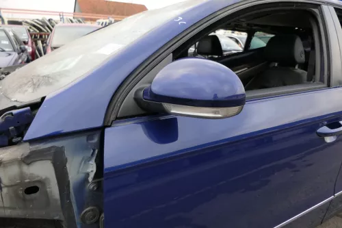 VW Passat 3C elektrischer Spiegel Außenspiegel links blau LC5E anklappbar Umfel (152697)