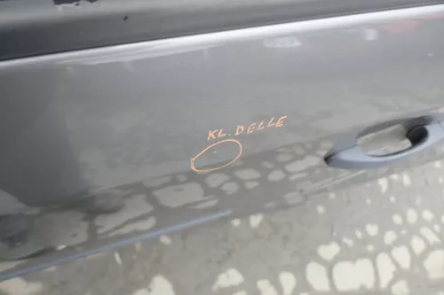 VW Touran 1T Tür hinten links grau LD7S mit Scheibe - OHNE Anbauteile (152932)