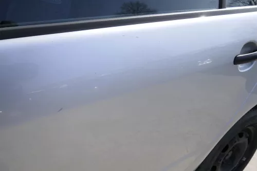 Skoda Fabia 6Y Limousine Schrägheck Tür hinten links grau silber LF7T diamantsil (155354)