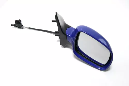 VW Polo 6N2 manueller Spiegel Außenspiegel rechts außen blau LA5C
