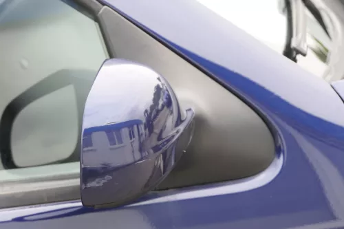 VW Polo 6N2 manueller Spiegel Außenspiegel rechts außen blau LB5N indigoblau b (157248)