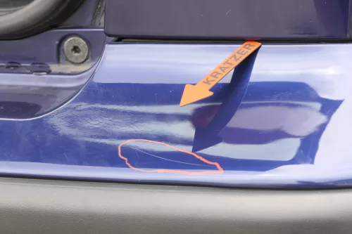 VW Polo 6N2 Stoßstange hinten Heckstoßstange Stoßfänger blau LB5N indigoblau b (157250)