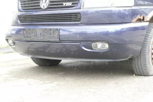 VW T4 Multivan Lange Version Stoßstange Frontstoßstange vorne blau LN5Y Nebelsch (157564)