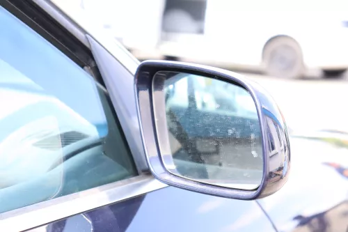 Audi A6 4B Spiegel Außenspiegel rechts elektrisch blau LY5K mit GLAS Facelift (158568)