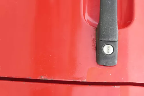 VW Golf 3 4 1E Cabrio Tür vorne links Fahrertür rot - ohne Anbauteile (159361)