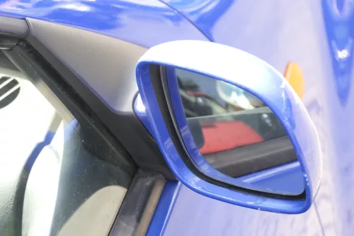 VW Golf 4 Bora manueller Spiegel vorne rechts Außenspiegel blau LW5Z (159480)