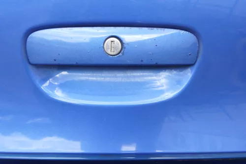 VW Polo 9N 9N3 Griff Heckkklappe Heckklappengriff blau LA5M