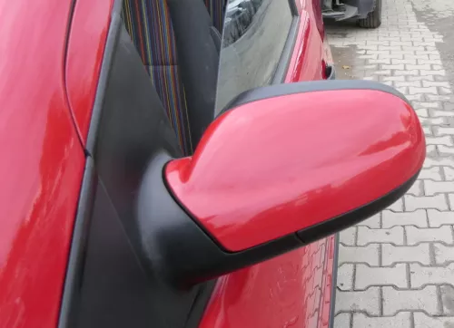 VW Fox 5Z Spiegel Außenspiegel ohne Glas links rot LY3D elektrischer  (162334)