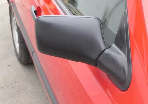 VW Golf 3 Vento manueller Spiegel Außenspiegel rechts Glas schwarz matt original (163203)