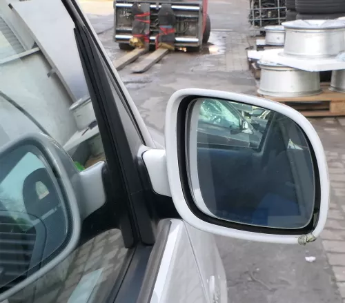 VW Lupo Arosa manueller Spiegel Außenspiegel rechts weiß LB9A - MÄNGEL (163782)