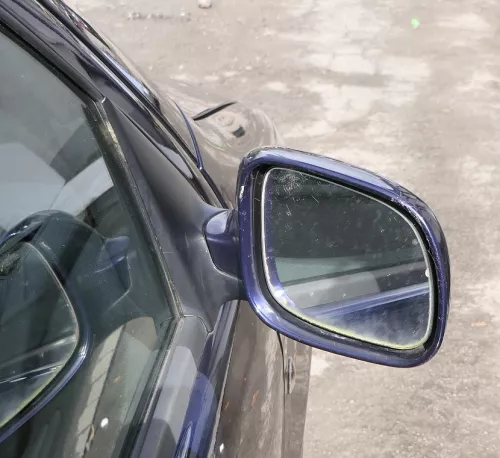 Skoda Fabia 6Y elektrisch Spiegel Außenspiegel rechts mit Glas blau LF5U (164195)