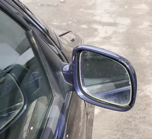 Skoda Fabia 6Y elektrisch Spiegel Außenspiegel rechts mit Glas blau LF5U