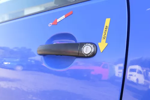 VW Polo 9N 9N3 Tür vorne links Fahrertür 2/3-Türer blau LA5F ohneAnbautei (164821)