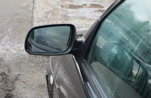 Polo Kombi mechanischer Spiegel vorne links Außenspiegel schwarz LC9Z abBj.1999