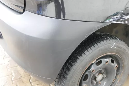 VW Fox 5Z Stoßstange hinten Stoßfänger schwarz matt u (166412)