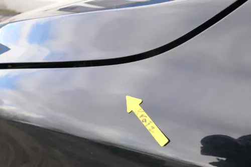 VW Fox Kotflügel vorne links schwarz L041 - DELLE (166448)