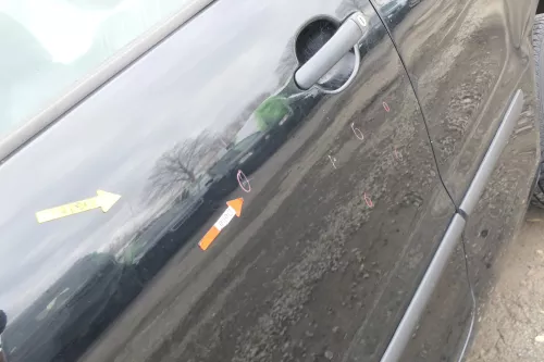 VW Fox 5Z Tür vorne links Fahrertür schwarz L041 - ohne Anbauteile (166449)