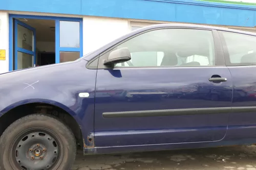VW Polo 9N 9N3 Tür vorne links Fahrertür 2/3-Türer blau LB5N ohneAnbautei (167549)