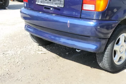 VW Polo 6N Stoßstange hinten nur Oberteil  2-geteilte Heckstoßstange blau LB5N  (167855)